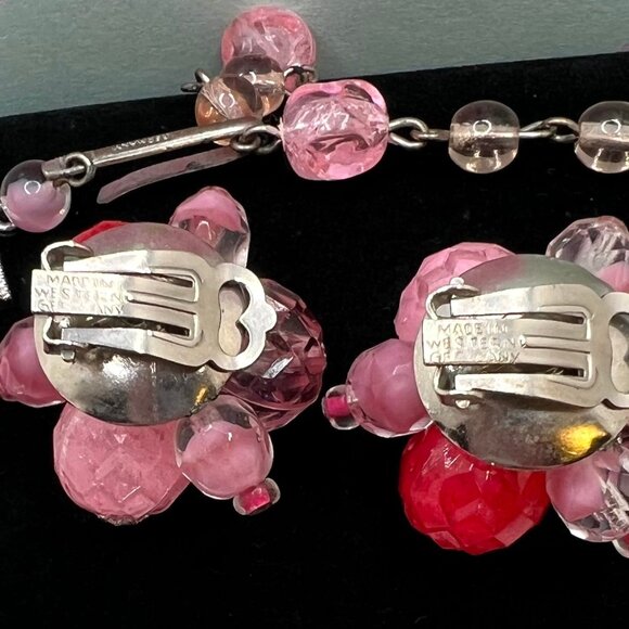 Western Germany Watermelon Necklace and Clip Earrings set - Picture 4 of 4